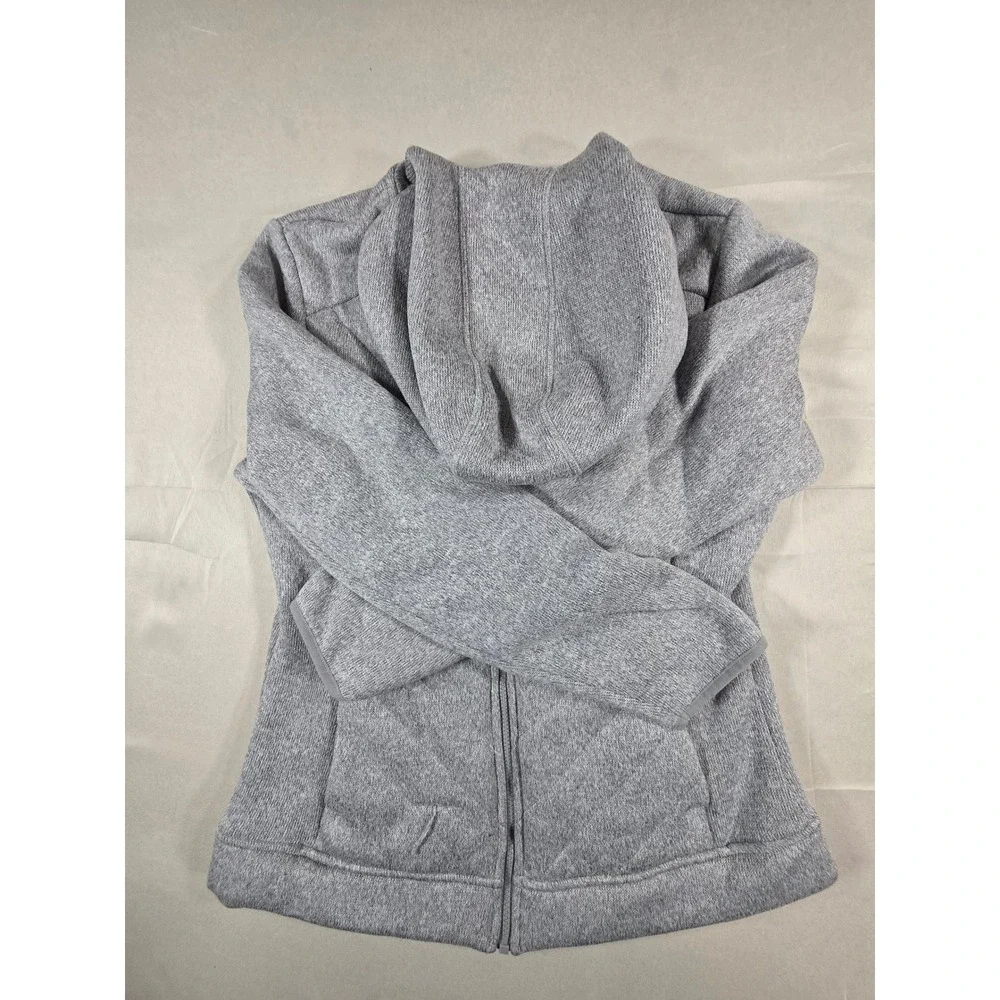 Time and Tru Womens Gray Sherpa Lined Full Zip Hoodie Jacket Size M 8-10 - Picture 3 of 7